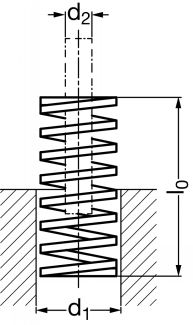 Ressort de compression hélicoïdal, charge légère - Schéma