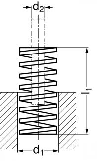 Ressort de compression hélicoïdal, charge extra forte - Schéma