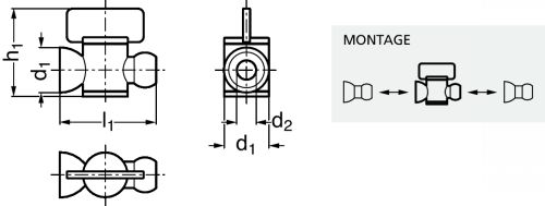 Vanne à bille pour système modulaire de lubrification - Schéma