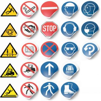 Autocollant de signalisation, d'interdiction, d'obligation et de danger