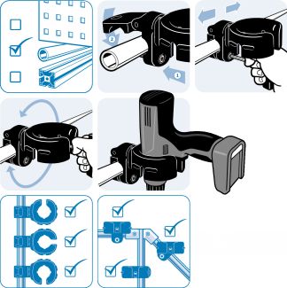 Porte-perceuse, Pour tube - Montage