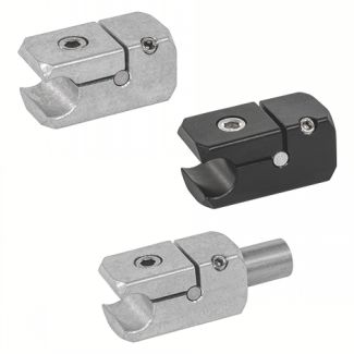 Connecteur de tube en T aluminium, pour guidage linéaire, Naturel, avec alésage