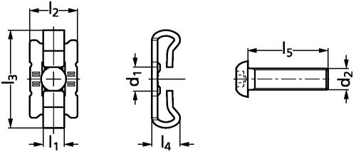 Fixation standard acier ou inox - Sch&eacute;ma