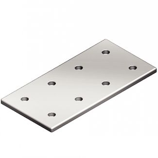 Plaque de jonction rectangulaire avec 8 trous