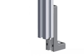 Equerre de fixation au sol ajustable - Exemple d'application