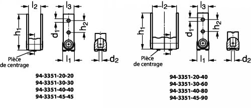 Connecteur articul&eacute; &agrave; 180&deg;, pour profil&eacute;s aluminium - Sch&eacute;ma