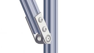 Connecteur articul&eacute; &agrave; 180&deg;, pour profil&eacute;s aluminium, 94-3350-20-20 - Exemple d'application