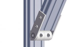 Connecteur articul&eacute; &agrave; 180&deg;, pour profil&eacute;s aluminium, 94-3350-20-40 - Exemple d'application