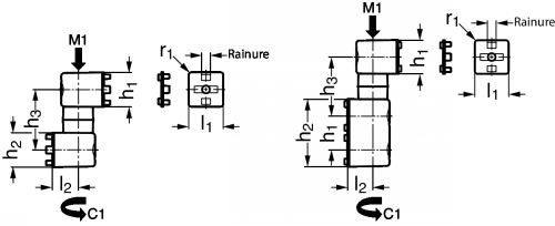 Connecteur articul&eacute; pour profil&eacute;s aluminium - Sch&eacute;ma