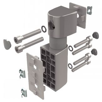 Connecteur articul&eacute;, pour profil&eacute;s aluminium, 2 points de fixation