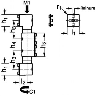 Connecteur articul&eacute; pour profil&eacute;s aluminium - Sch&eacute;ma