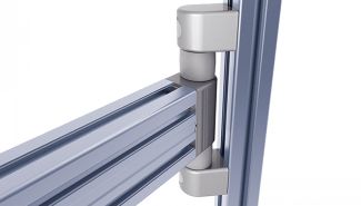 Connecteur articul&eacute;, pour profil&eacute;s aluminium - Exemple d'application