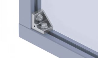 Equerre de fixation pour panneaux, Avec visserie - exemple d'application
