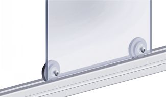 Galet de guidage pour profil&eacute;s aluminium, moyeu lisse - Exemple d'application