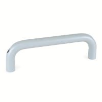 Poignée étrier aluminium, ronde, alésée, Pelliculée gris
