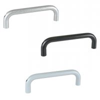 Poignée étrier aluminium, ronde, alésée
