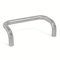 Poignée étrier coudée, aluminium, alésée, Mate