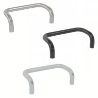 Poignée étrier coudée, aluminium, alésée