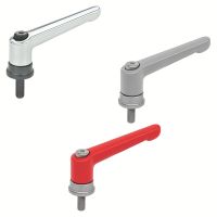 Manette indexable zamac, &agrave; palier, &agrave; tige filet&eacute;e, Acier, chrom&eacute;e