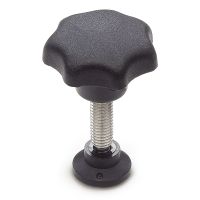 Bouton &eacute;toile &agrave; tige filet&eacute;e &agrave; bille, avec patin