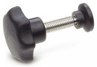 Bouton &eacute;toile &agrave; tige filet&eacute;e &agrave; bille, avec patin