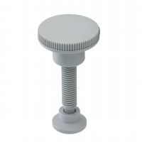 Vis molet&eacute;e &eacute;paul&eacute;e, technopolym&egrave;re, &agrave; tige filet&eacute;e &agrave; bille, avec patin, Grise