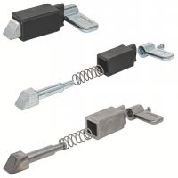 Verrou à ressort de rappel avec dispositif de blocage, à souder, Acier, biseau en haut