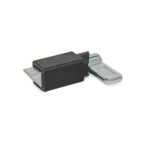 Verrou à ressort de rappel avec dispositif de blocage, à souder, Acier, biseau en bas