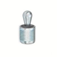 Poussoir &agrave; pression lat&eacute;rale filet&eacute;, t&ecirc;te acier, Avec joint