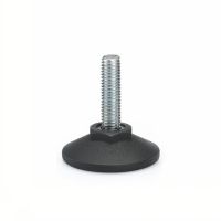 Pied technopolym&egrave;re, &agrave; tige filet&eacute;e acier, Sans empreinte, sans disque antiglisse