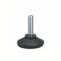 Pied technopolym&egrave;re, &agrave; tige filet&eacute;e acier, Sans empreinte, avec disque antiglisse