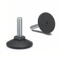 Pied technopolym&egrave;re, &agrave; tige filet&eacute;e acier, Avec empreinte, sans disque antiglisse