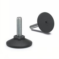 Pied technopolym&egrave;re, &agrave; tige filet&eacute;e inox, Avec empreinte, sans disque antiglisse