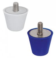 Butée silicone conique, à tige filetée inox, 55 Shore