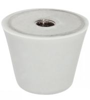 Butée silicone conique, taraudée, inox, 55 Shore, Gris
