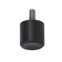 But&eacute;e caoutchouc cylindrique &agrave; bout concave, 55 Shore, &agrave; tige filet&eacute;e, Inox