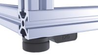 But&eacute;e caoutchouc cylindrique, pour profil&eacute;s aluminium, 70 Shore - Exemple d'application