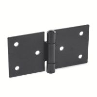 Charnière Inox pelliculé noir, percée, large