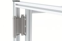 Charni&egrave;re &agrave; ressort r&eacute;glable, double action, inox - Exemple d'application