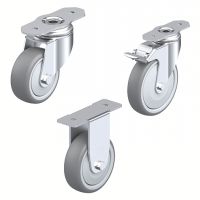 Roulette pour profil&eacute;s aluminium &agrave; platine, Pivotante, sans frein