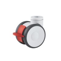 Roulette pour meuble pivotante, &agrave; trou central, Avec frein