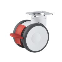 Roulette pour meuble pivotante, &agrave; platine, Avec frein