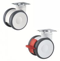 Roulette pour meuble pivotante, &agrave; platine