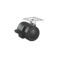 Roulette pour meuble pivotante, &agrave; platine, Avec frein