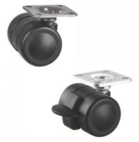 Roulette pour meuble pivotante, &agrave; platine