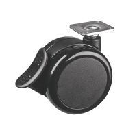 Roulette pour meuble pivotante, &agrave; platine, Avec frein