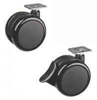 Roulette pour meuble pivotante, &agrave; platine