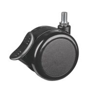 Roulette pour meuble pivotante, &agrave; tige filet&eacute;e, Avec frein