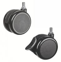 Roulette pour meuble pivotante, &agrave; tige filet&eacute;e