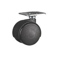 Roulette pour meuble pivotante, &agrave; platine, Sans frein